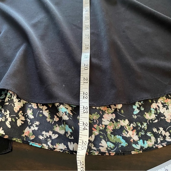 Porophrose Elegant Black long-sleeve chic blouse Floral-patterned back panel S - Picture 2 of 8